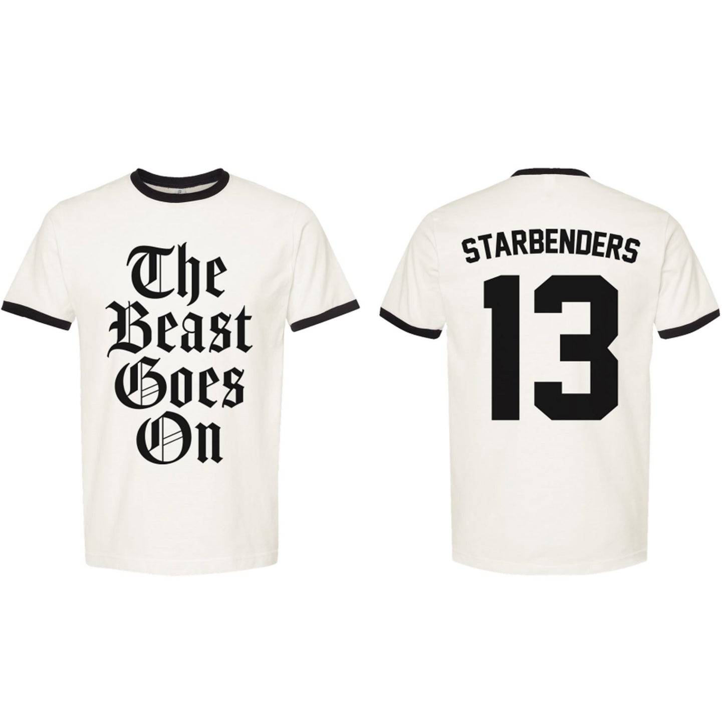 The Beast Goes On Ringer Tee Black