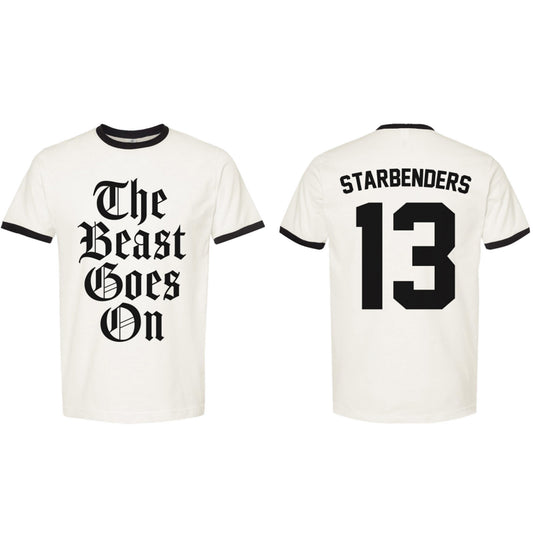 The Beast Goes On Ringer Tee Black